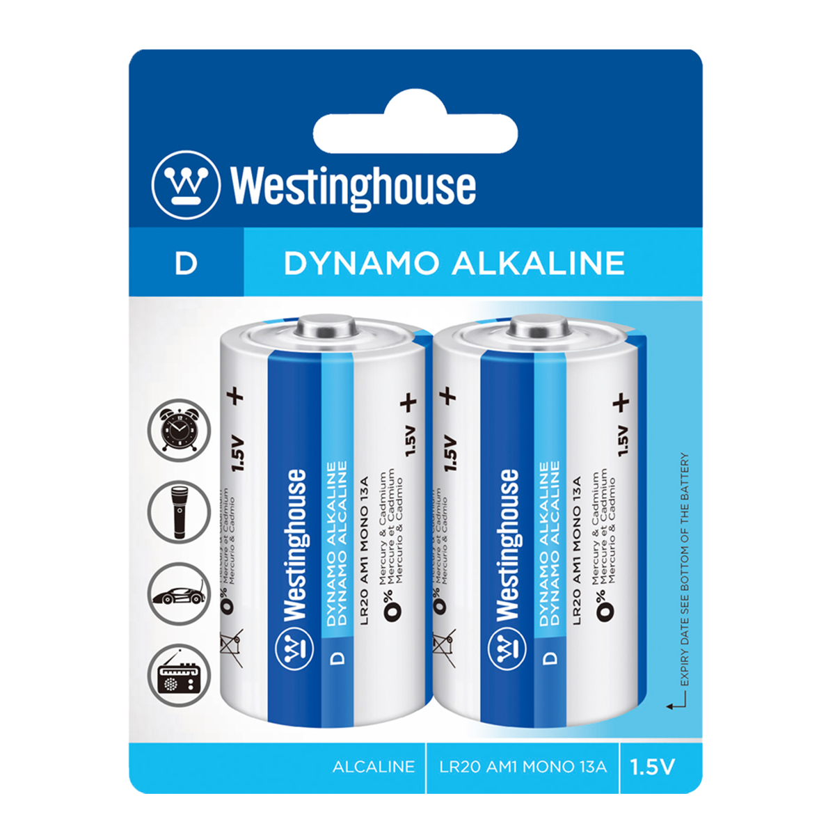 Pack 2 Pilas Alcalina D Westinghouse