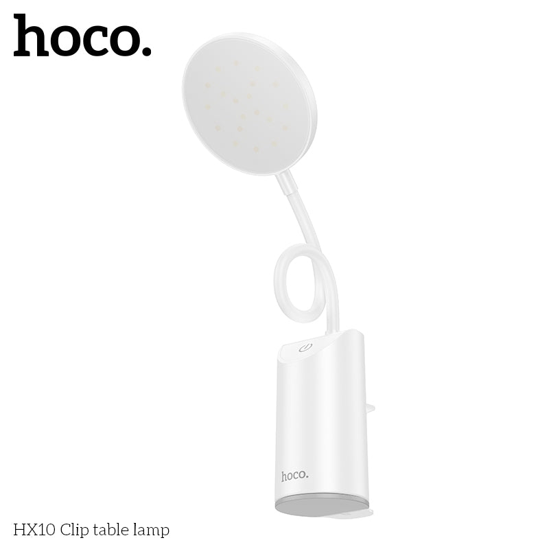 Lampara Escritorio Mesa Hoco Hx10 Con Pinza Blanco – imagen 3