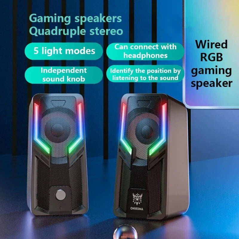 Parlantes Gamer Onikuma G6 Rgb 5w Negro – imagen 5