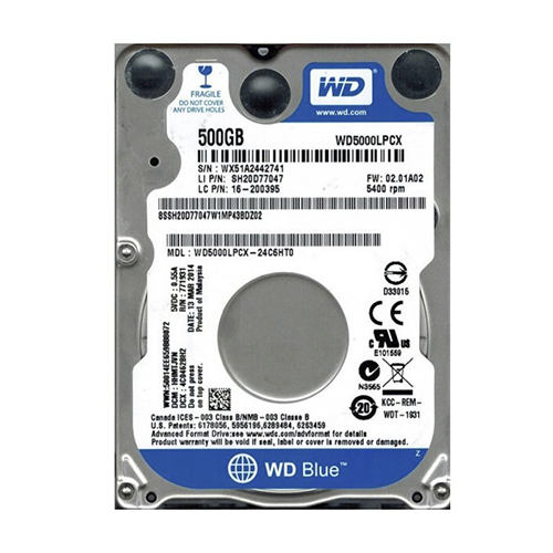 Disco Duro WD Blue 500 Gb 2.5 Sata 3 WD5000AZLX