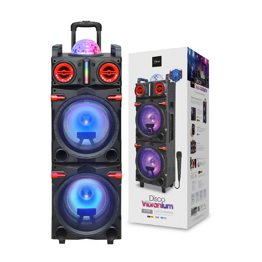 Parlante Bluetooth Microlab Disco Vibranium Karaoke 8000w Mod 9106 Negro