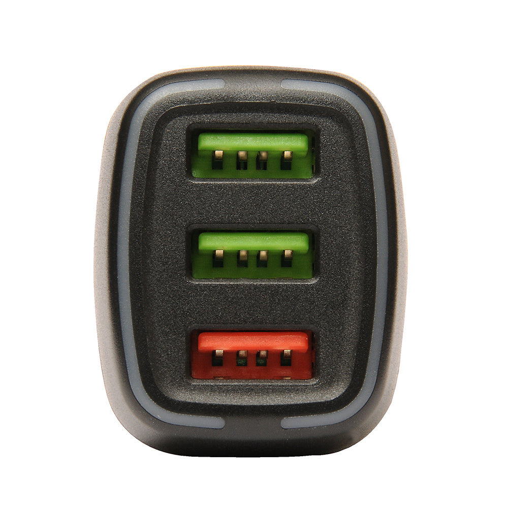 Cargador de Auto 3 Usb 1 QC3.0 + 2 x 2.4A 30W Negro – imagen 2