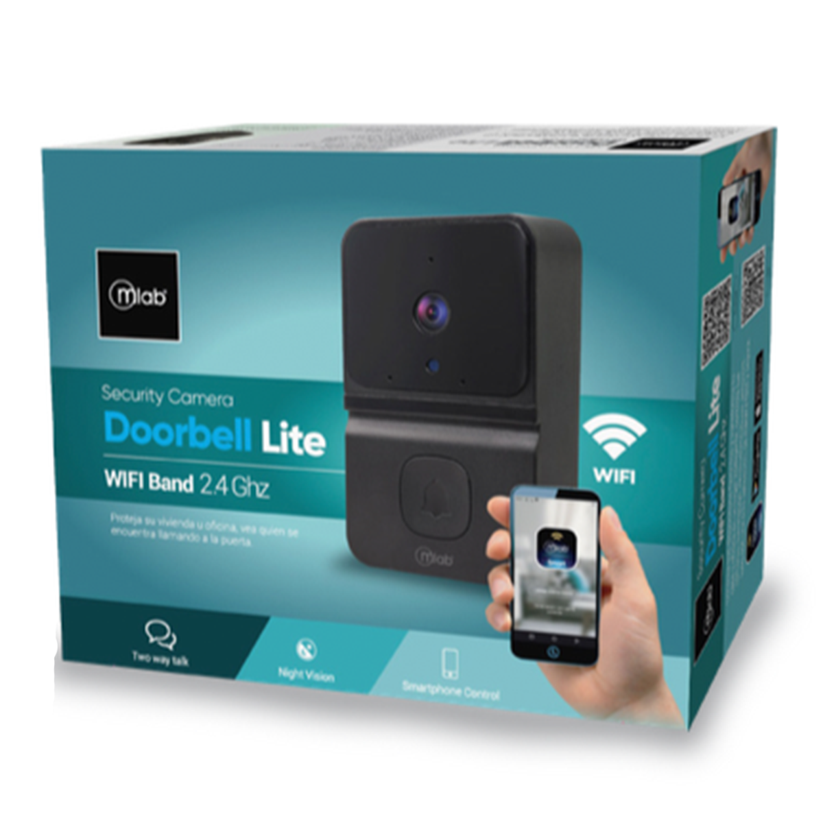 Cámara Wifi Video Portero Doorbell Lite Microlab 9255 Negro