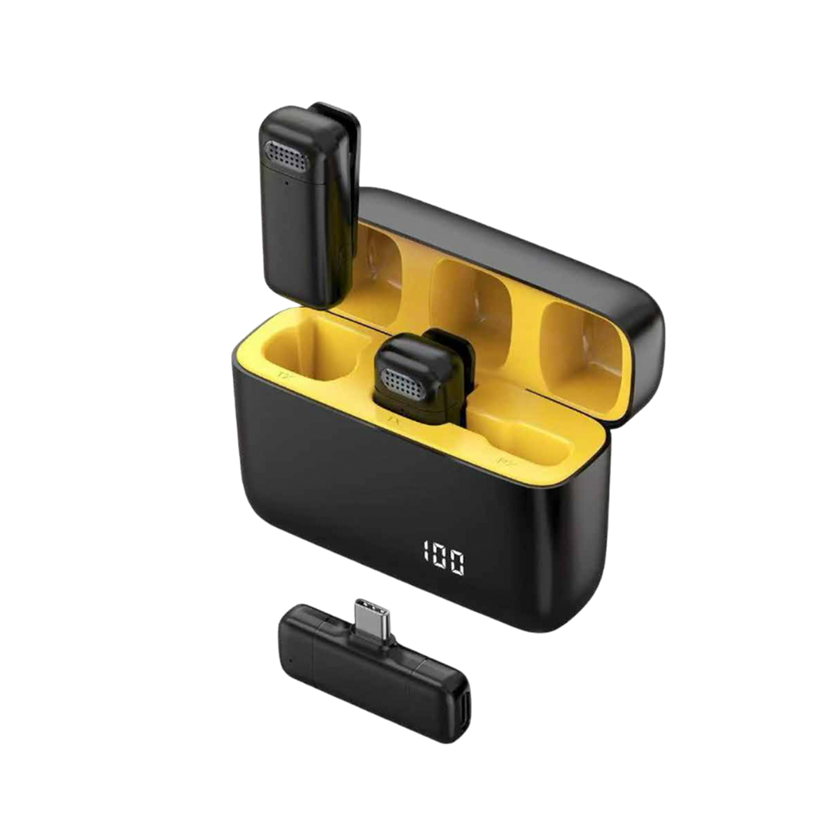 Kit Microfono Externo Motomo K6 Dual Tipo C Negro