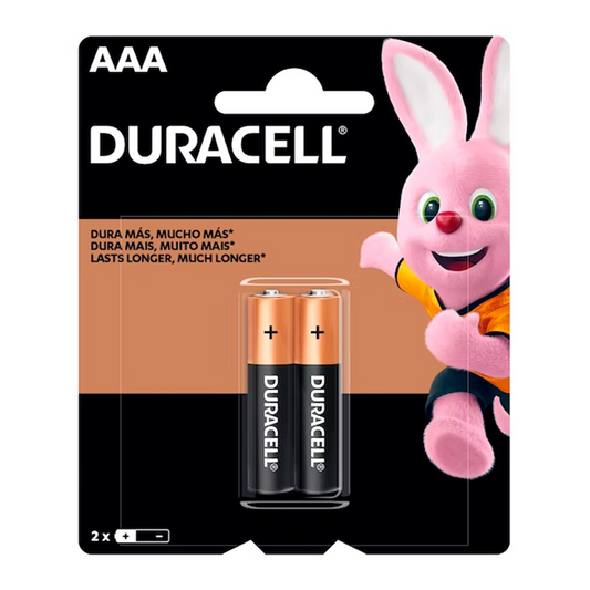 Pilas Alcalinas 1.5V Duracell AAA de 2 Unidades
