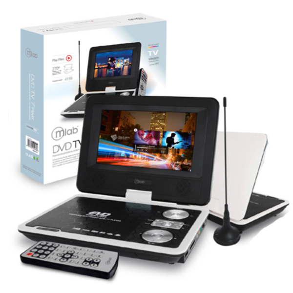 Dvd Portátil Con Tv Microlab 7" + Funda Protectora Blanco