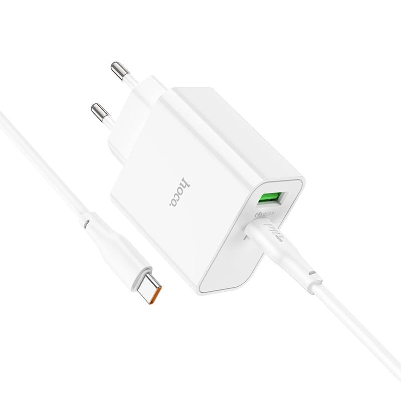 Cargador Hoco C113a 65w Carga Rapida + Cable Tipo C Blanco – imagen 4