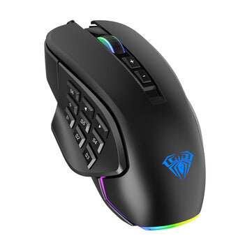 Mouse Gamer Aula Fire H510 Rgb 10000 Dpi Negro – imagen 3