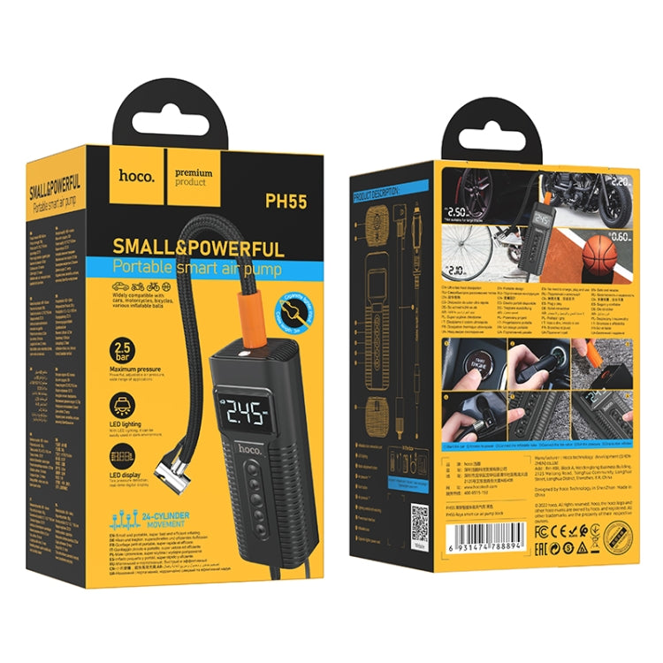 Inflador De Neumáticos Eléctrico Portátil Hoco PH55 Smart Negro – imagen 5
