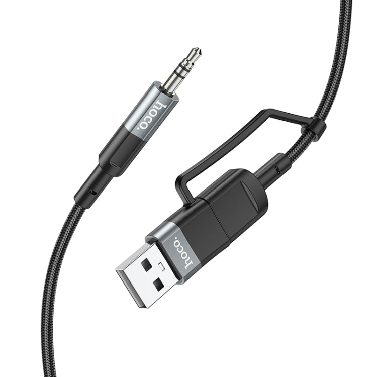 Cable Hoco Jack 3.5mm Tipo C + Usb UPA23 Negro – imagen 2