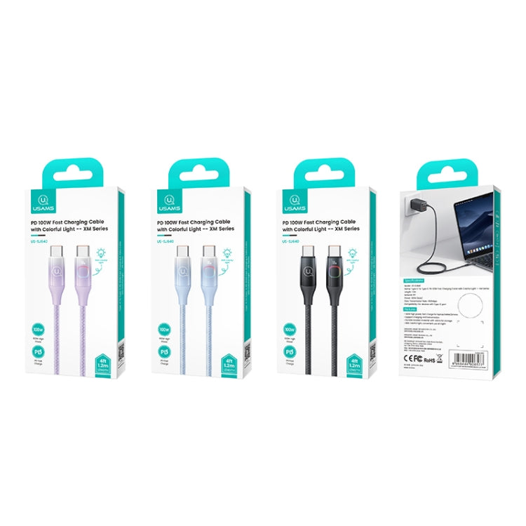 Cable Tipo C a Tipo C Usams Us-sj640 Trenzado 100w 1,2 Metros – imagen 3