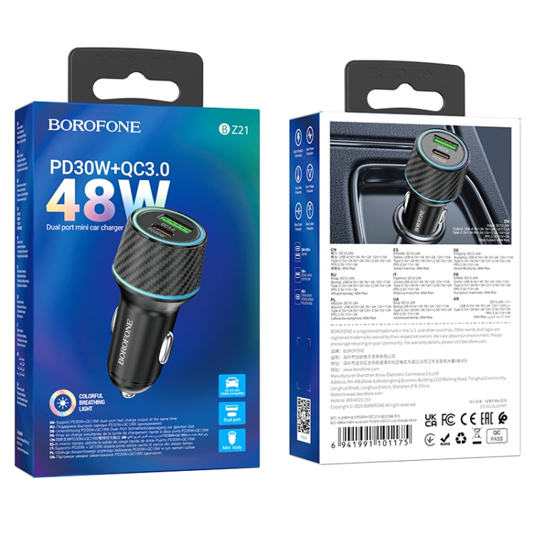 Cargador de Auto Borofone Bz21 QC3.0 48W Negro – imagen 2