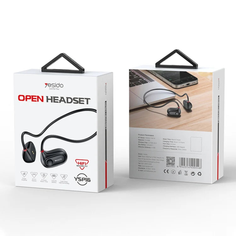 Audifonos Bluetooth Deportivos Conduccion Osea Yesido Ysp16 Negro – imagen 2