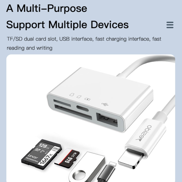 Adaptador Lector Lightning Hub 4 en 1 Yesido Gs12 Blanco – imagen 2