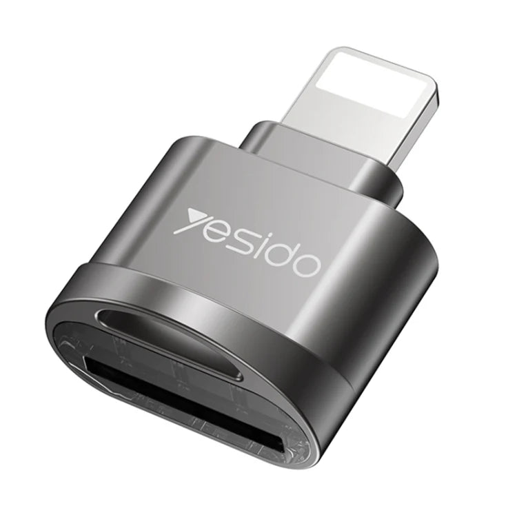 Lector de Tarjeta Mini Otg Yesido Gs18 Conector Lightning Negro