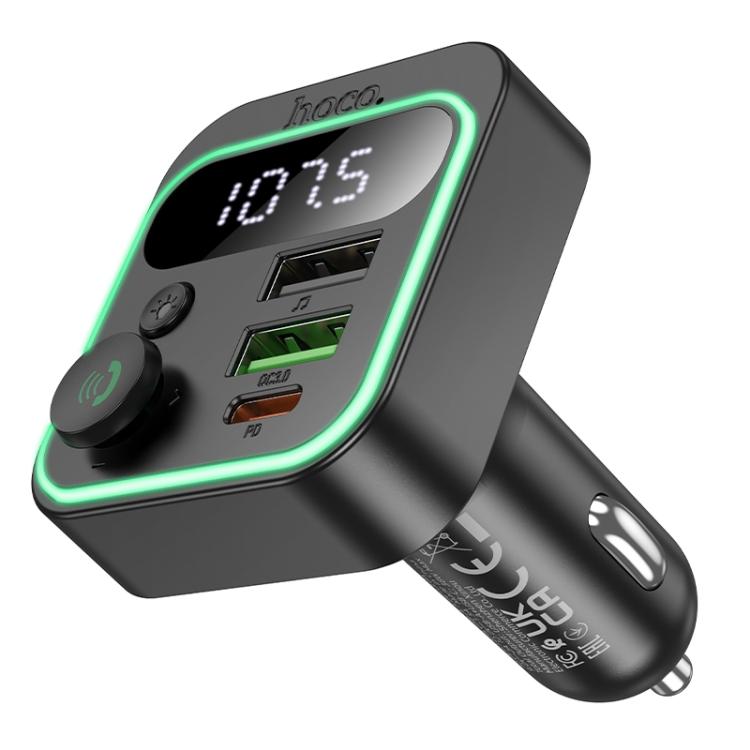 Cargador de Auto Transmisor Hoco E85 Rgb 20w Qc 3.0 Negro