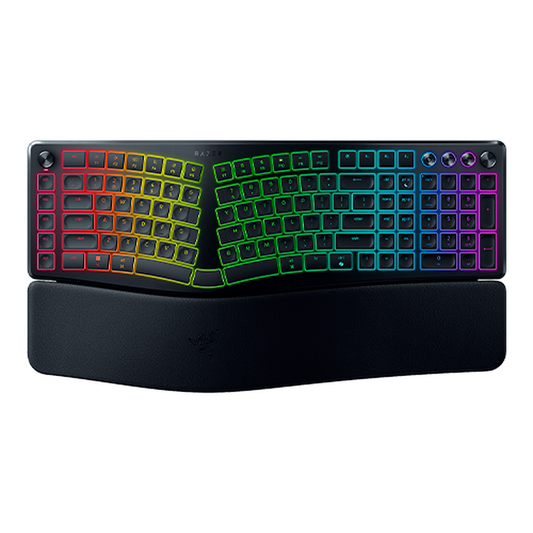 Teclado Membrana Ergonomico Pro Type Razer Rgb Negro