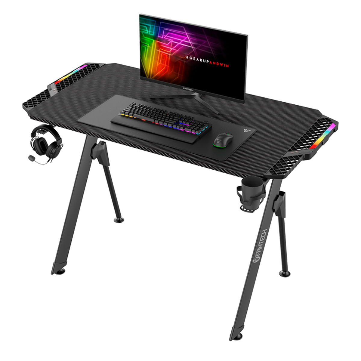 Escritorio Game Acero Fantech GD711 Rgb Negro