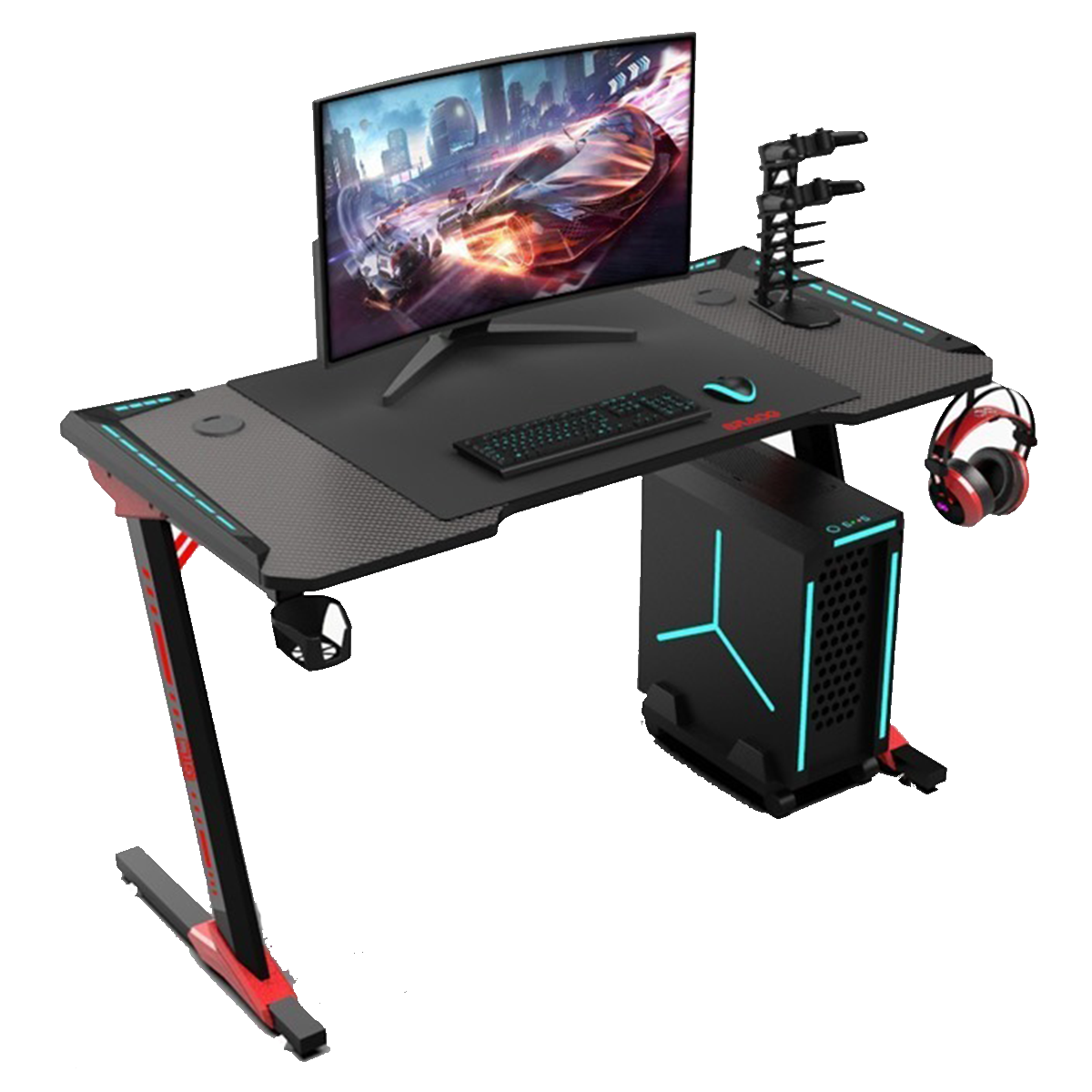 Escritorio Gamer Gtc Gta-002 Luz Led Negro