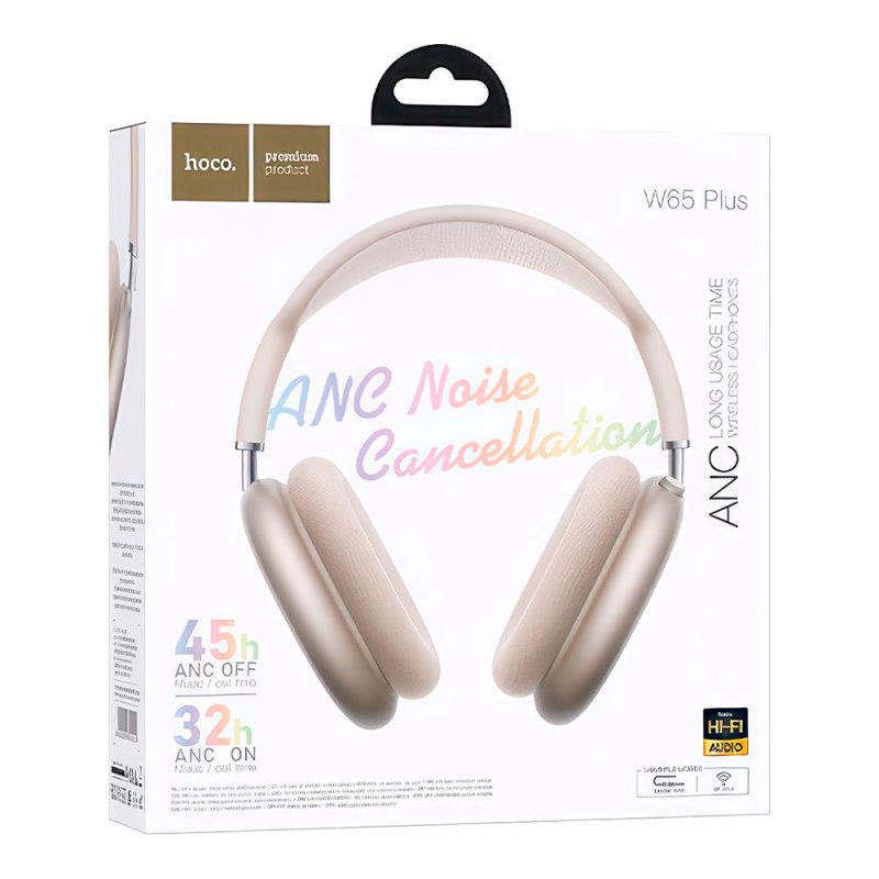 Audífonos Headset Bluetooth Hoco W65 Anc Plus Beige – imagen 3