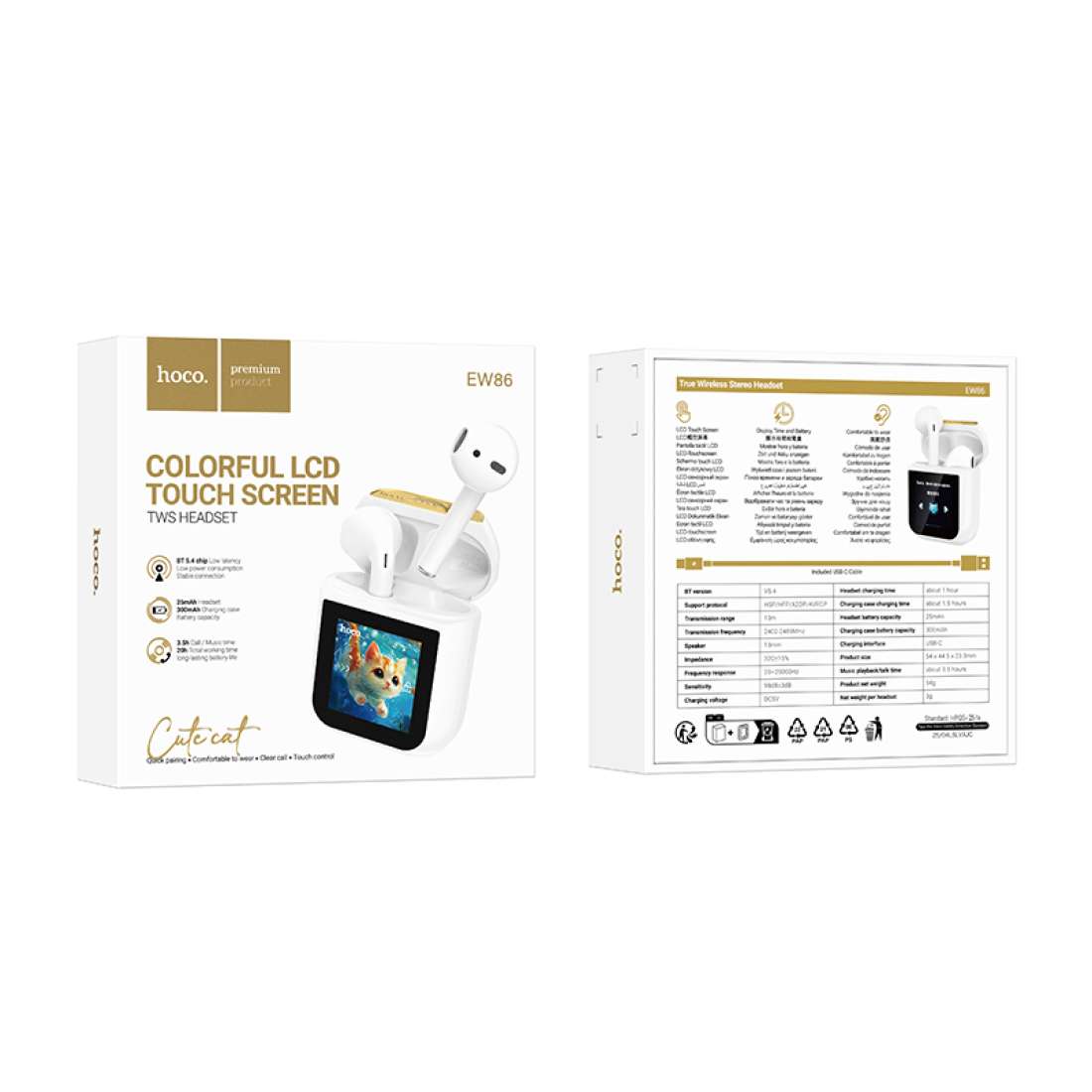 Audífonos In Ear Bluetooth Hoco Ew86 Pantalla Touch Blanco (copia) – imagen 3