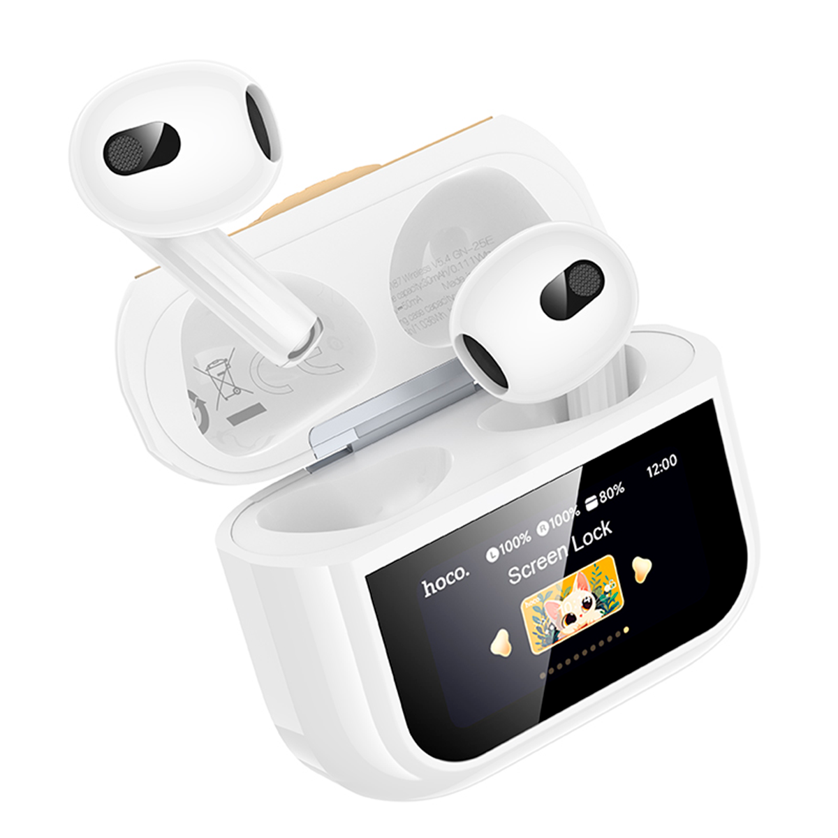 Audífonos In Ear Bluetooth Hoco Ew87 Pantalla Touch Blanco