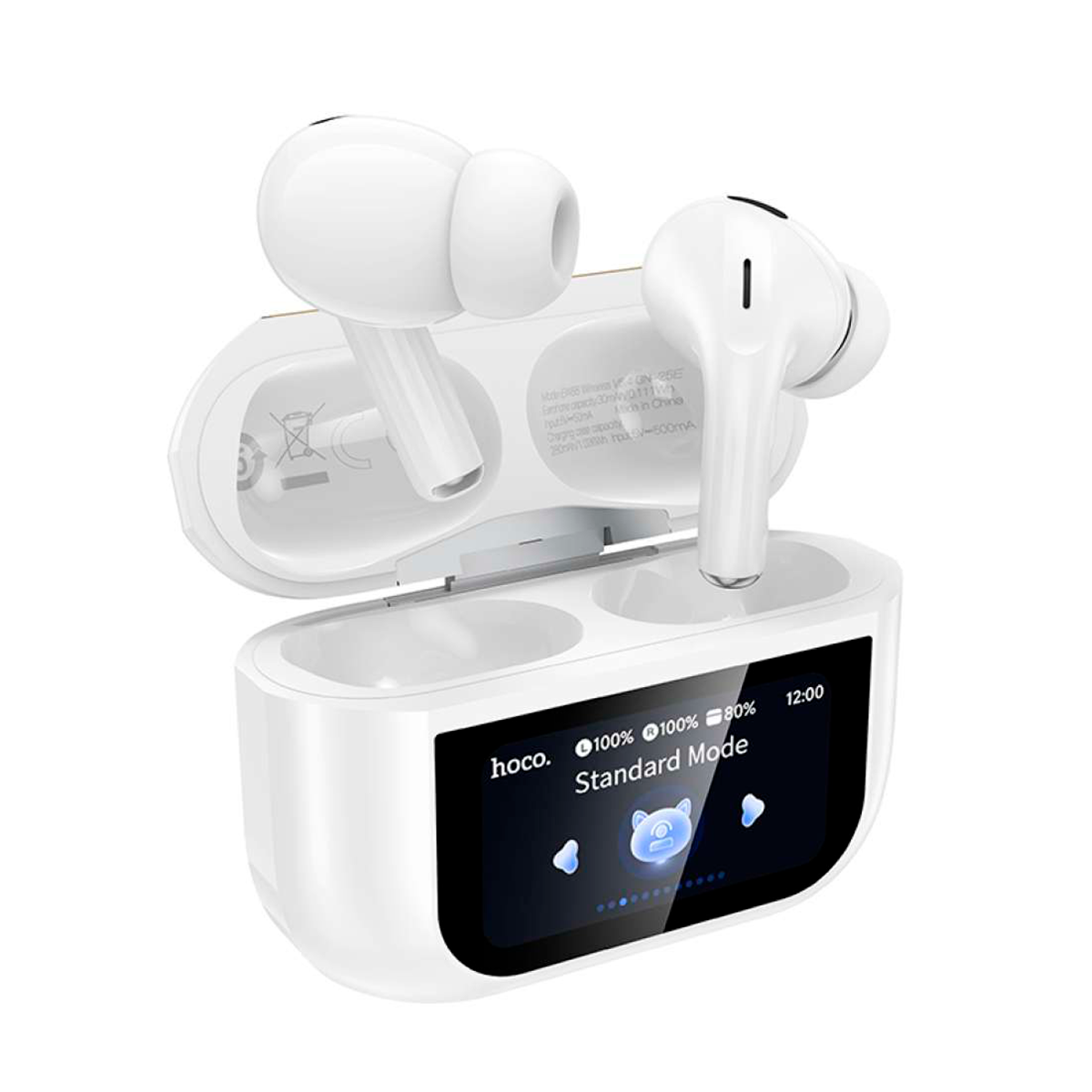 Audífonos Bluetooth In Ear Hoco Ew88 Anc Pantalla Led Blanco