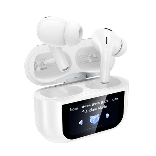Audífonos Bluetooth In Ear Hoco Ew88 Anc Pantalla Led Blanco