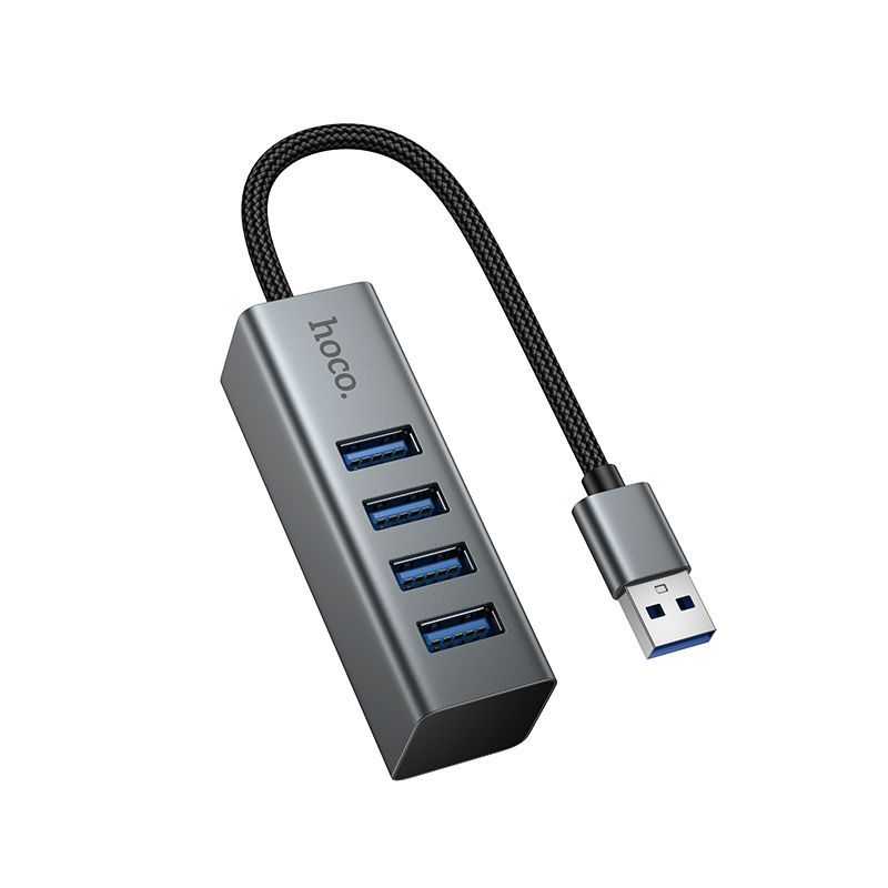 Adaptador Hub Hoco Hb1b Usb 4 en 1 Usb 3.0 Gris – imagen 2