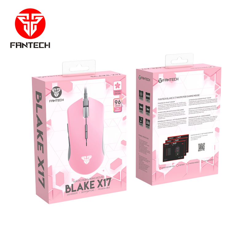 Mouse Gamer Fantech X17 Sakura Edition 10000 Dpi Rosado – imagen 4