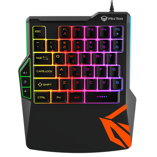 Teclado Gamer Meetion Una Mano KB015 Negro