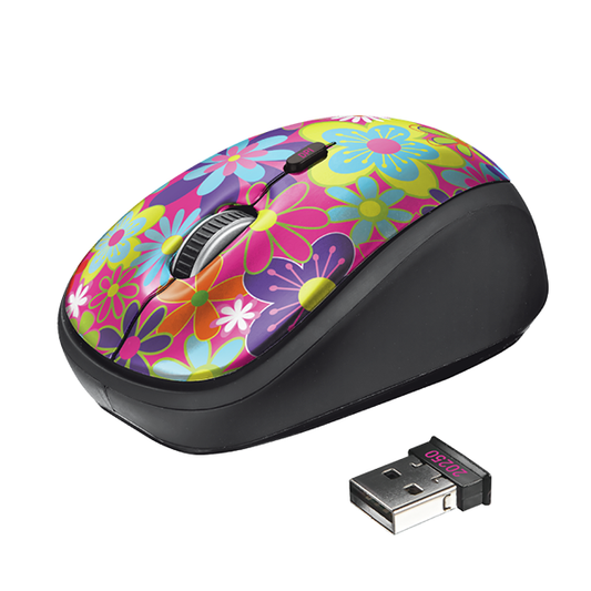 Mouse Inalambrico Trust Yvi Flower Power Rosado