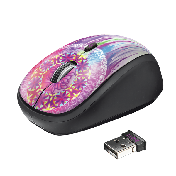 Mouse Inalambrico Trust Yvi Purple Dream Purpura
