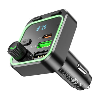 Cargador Transmisor de Auto Borofone Bc53 Rgb 20w Qc 3.0 Negro – imagen 3
