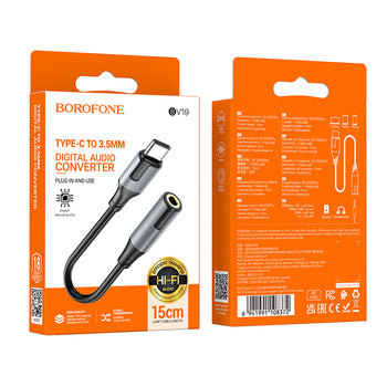 Adaptador Tipo C a Jack 3.5mm Borofone Bv19 Negro – imagen 3