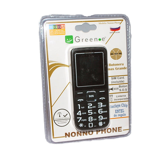 Telefono Celular Senior Adulto Mayor Greene Nonno Phone Negro