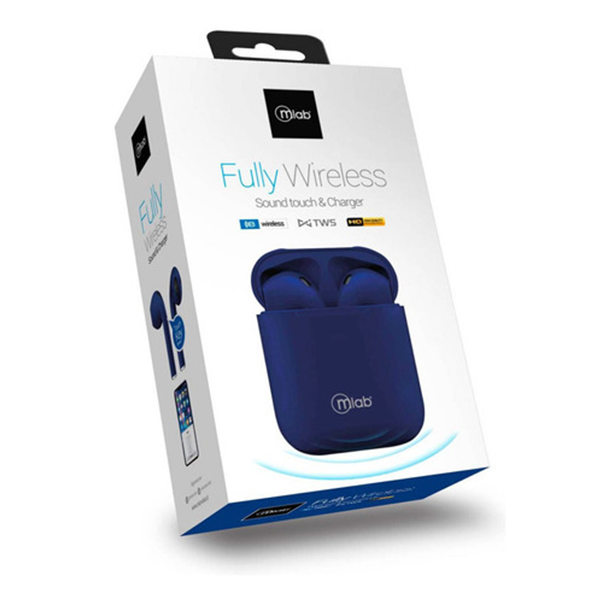 Audifonos Bluetooth Fully Touch y Carga Inalámbrica Microlab Azul – imagen 3