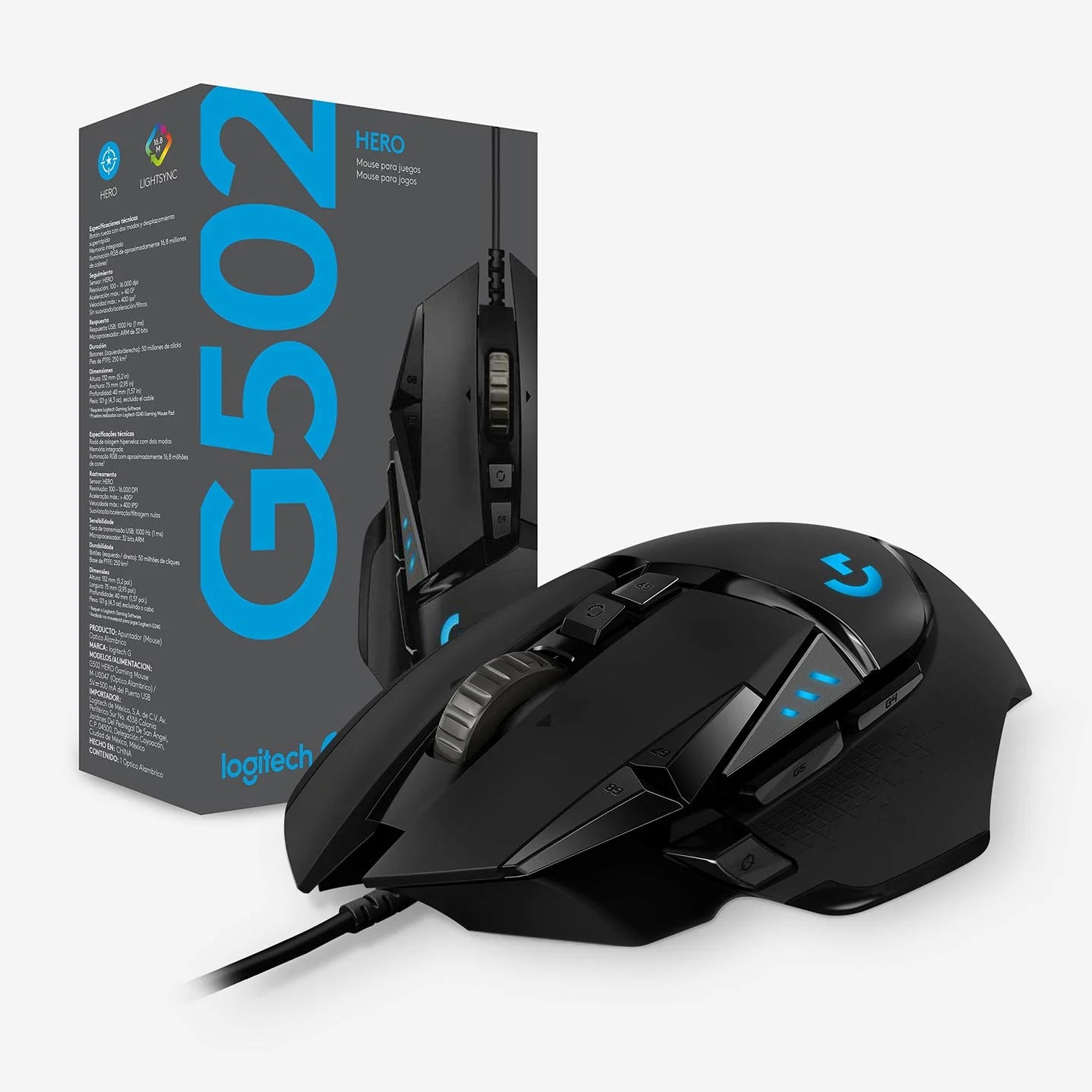 Mouse Gamer Logitech G502 Hero 25600 Dpi Negro – imagen 4