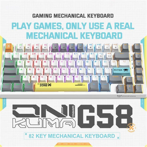 Teclado Gamer Mecanico Onikuma G58 Rgb 82 Teclas Ingles Blanco – imagen 3
