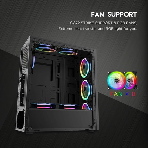 Gabinete Gamer Fantech Strike Cg72 Rgb – imagen 3