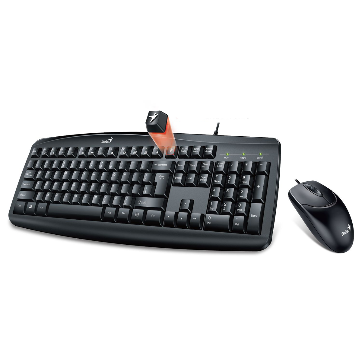Kit Genius Teclado Y Mouse Km-200 Alambrico Usb Negro