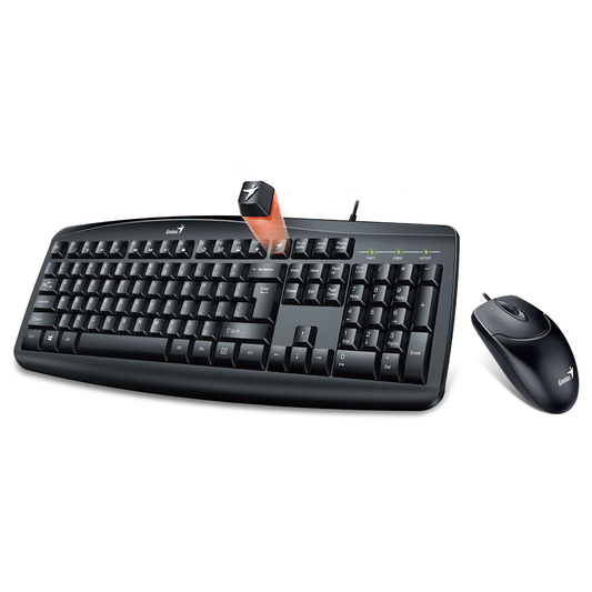 Kit Genius Teclado Y Mouse Km-200 Alambrico Usb Negro