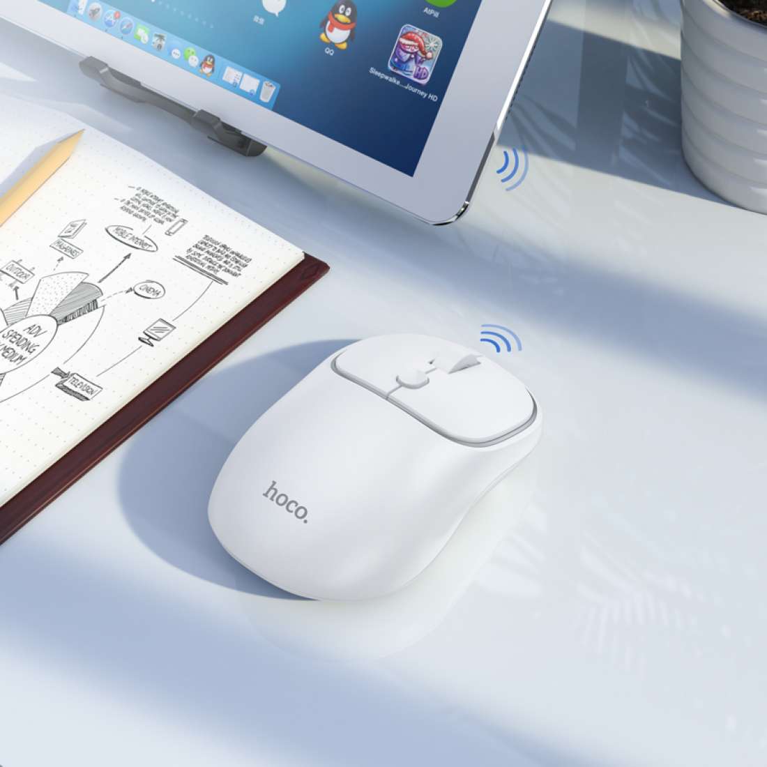Mouse Hoco Dual Bluetooth Wireless Gm25 Blanco – imagen 2