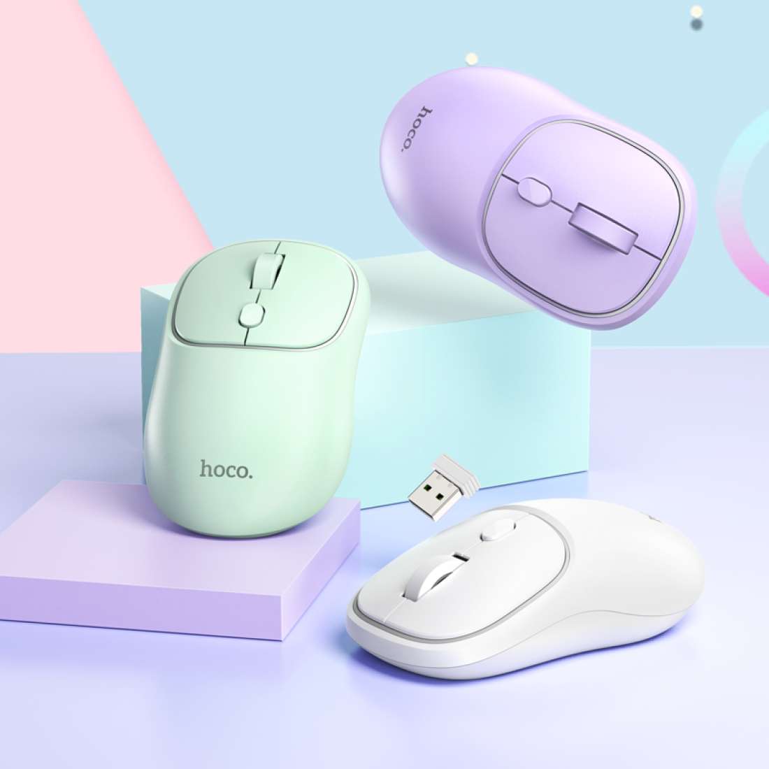 Mouse Hoco Dual Bluetooth Wireless Gm25 Morado – imagen 3