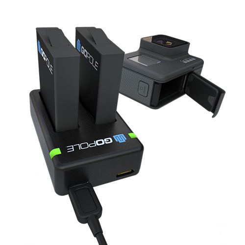 Cargador de batería dual + 2 baterías Gopro Hero 5 6 7 Black