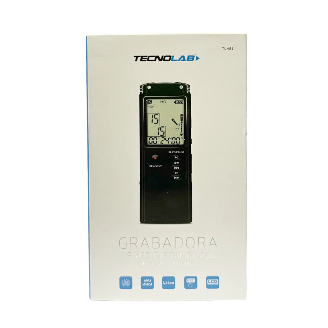 Grabadora De Voz Digital 8 Gb Tecnolab TL481 Negro