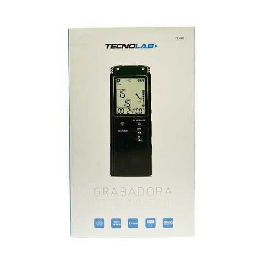 Grabadora De Voz Digital 8 Gb Tecnolab TL481 Negro