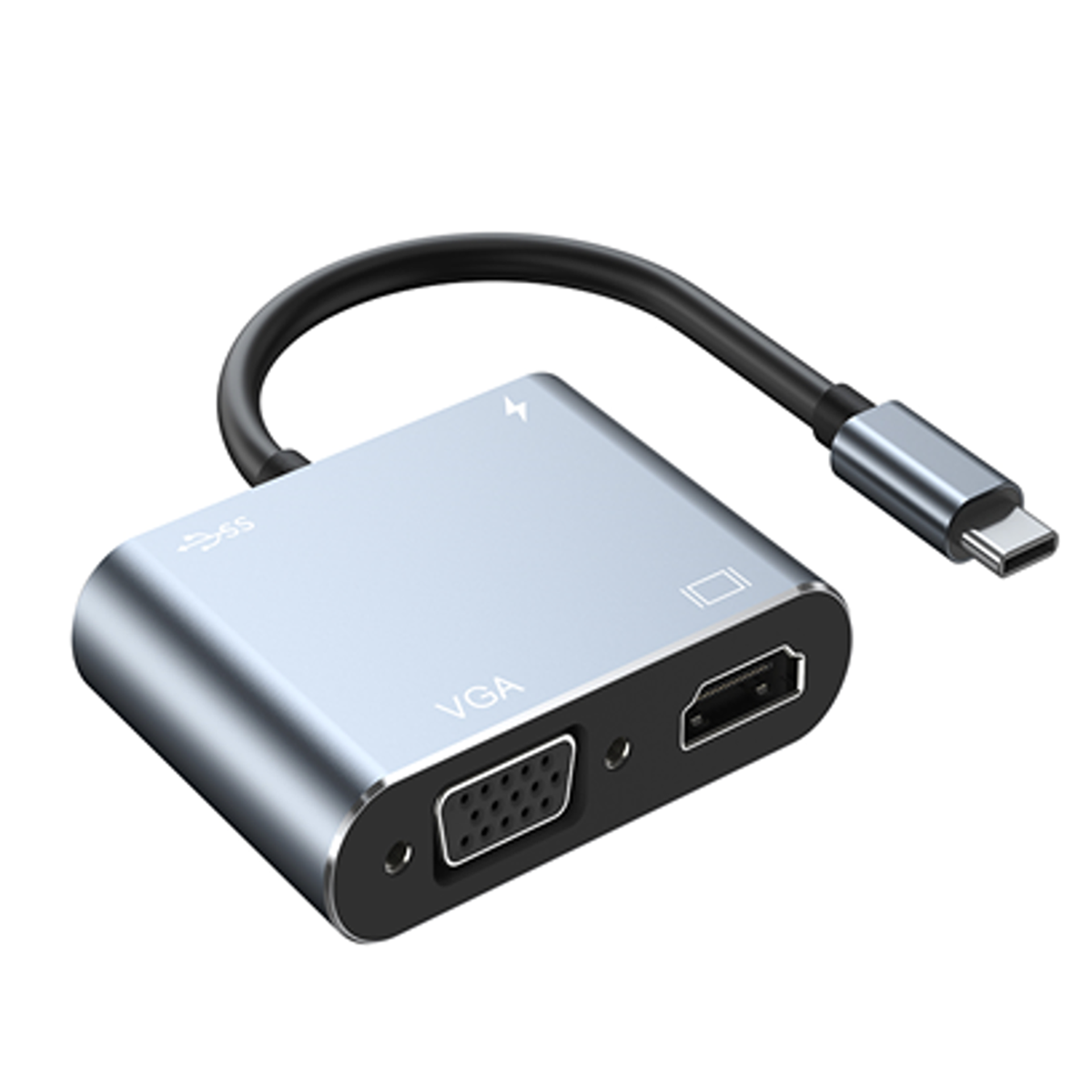 Adaptador Hub Usb 4 en 1 C BYL-2001 Gris