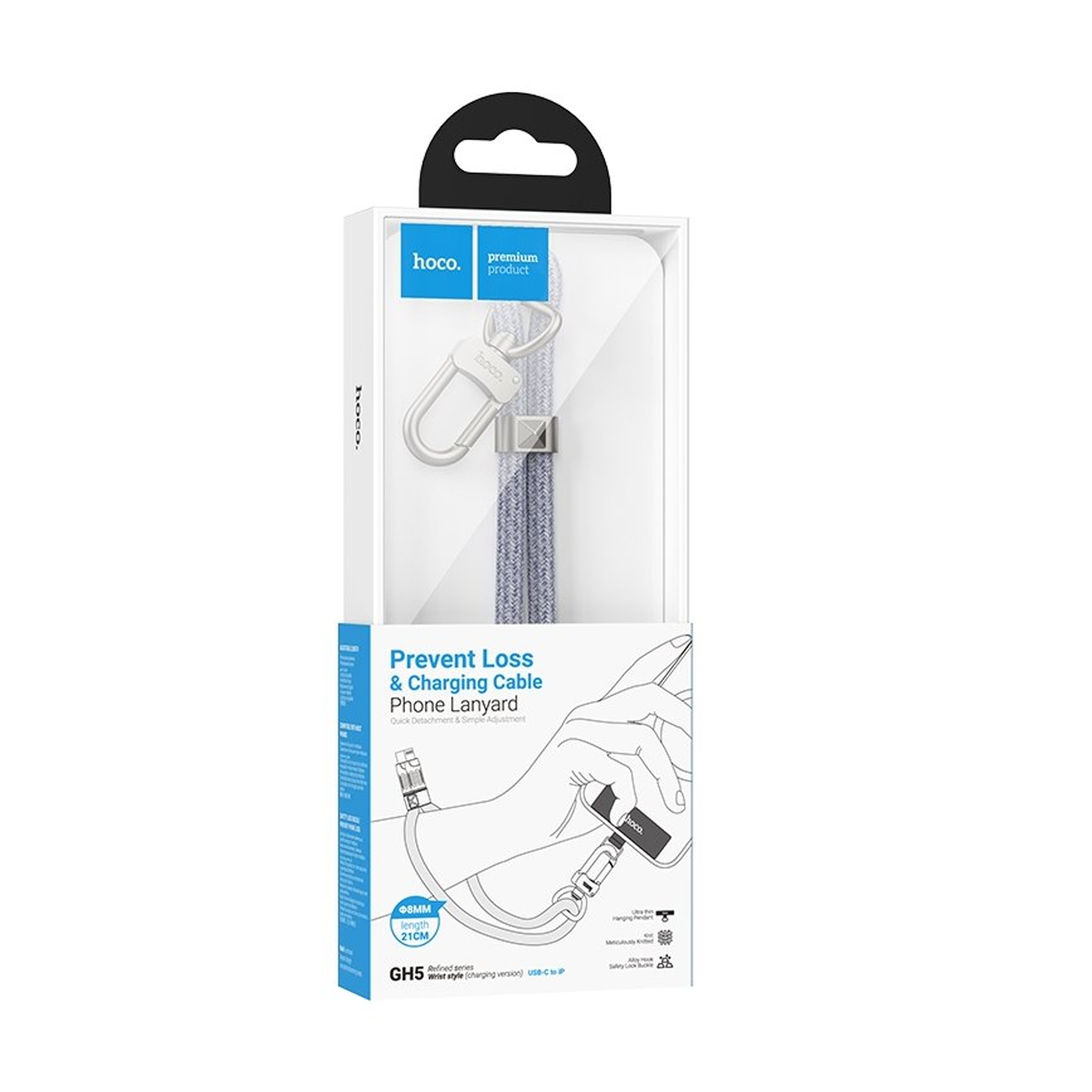Cable Pulsera De Carga Tipo C a Lightning Hoco Gh5 Gris – imagen 2