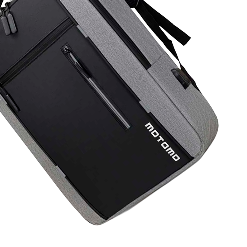 Mochila Notebook 15 Motomo Con Usb Carga Color Negro Gris – imagen 2